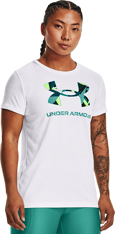 UNDER ARMOUR Dámske tričko UA SPORTSTYLE LOGO SS - biele (1356305-106)