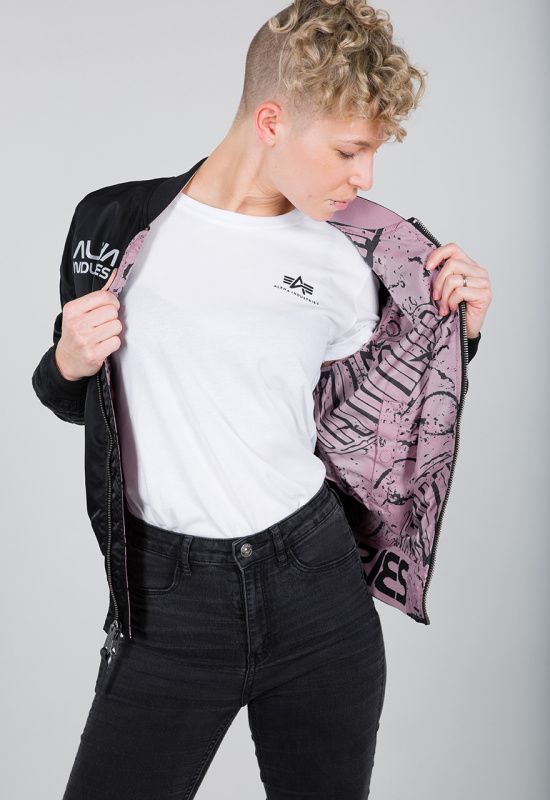 ALPHA INDUSTRIES Dámska bunda MA-1 Moon Landing - čierna (196002/03)