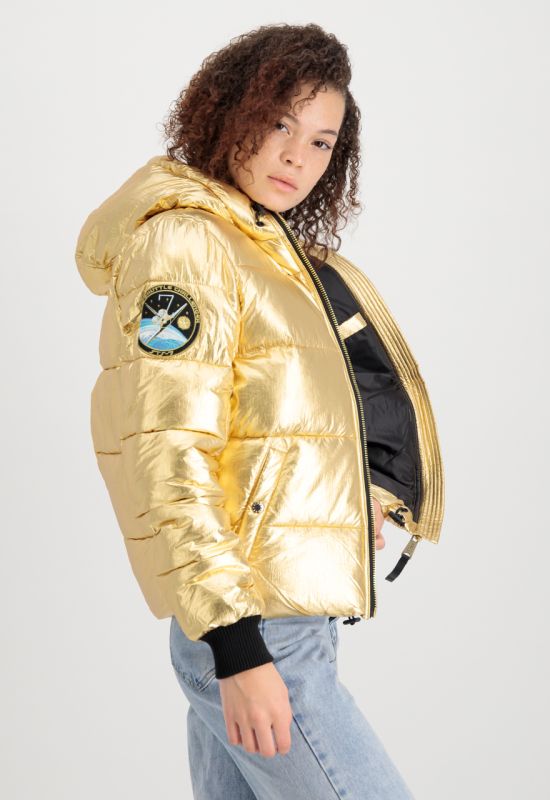 ALPHA INDUSTRIES Dámska bunda Hooded Puffer NASA - gold (128007/145)