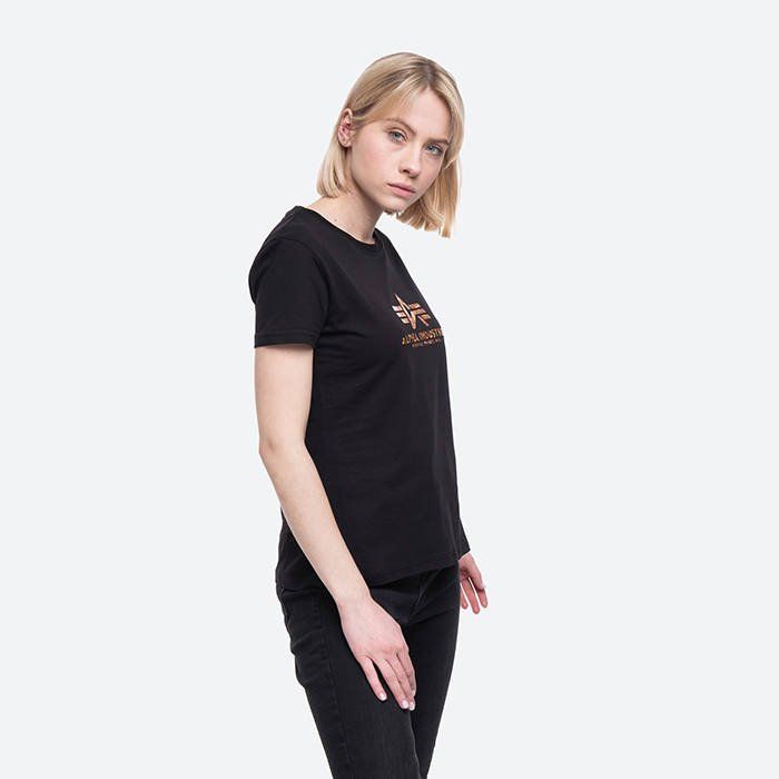 Alpha Industries Maglietta Donna Con Stampa Foil Metalizzata - Basic E Di Tendenza