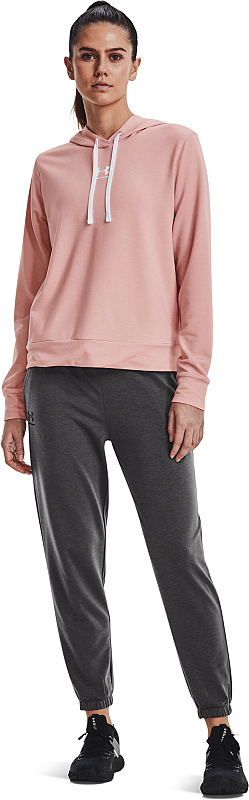 UNDER ARMOUR Dámska mikina Rival Terry Hoodie - ružová (1369855-676)