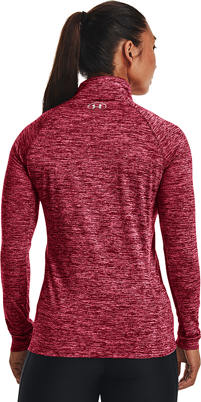 UNDER ARMOUR Dámske tričko s dlhým rukávom  Tech 1/2 Zip - Twist - tmavo ružová (1320128-664)