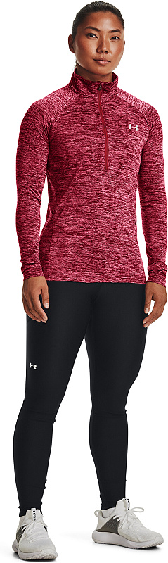 UNDER ARMOUR Dámske tričko s dlhým rukávom  Tech 1/2 Zip - Twist - tmavo ružová (1320128-664)