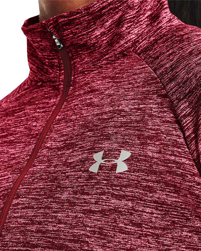 UNDER ARMOUR Dámske tričko s dlhým rukávom  Tech 1/2 Zip - Twist - tmavo ružová (1320128-664)