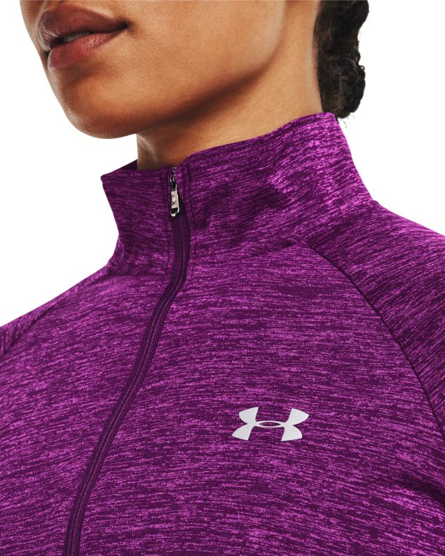 UNDER ARMOUR Dámske tričko s dlhým rukávom Tech 1/2 Zip - Twist - fialová (1320128-514)