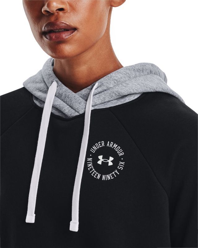 UNDER ARMOUR Dámska mikina Rival Fleece CB Hoodie - čierna (1373031-001)