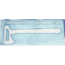 Nálepka na auto Tomahawk Operator - biela