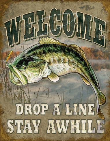 TIN SIGNS Retro plechová ceduľa Welcom Bass Fishing (TSN1669)