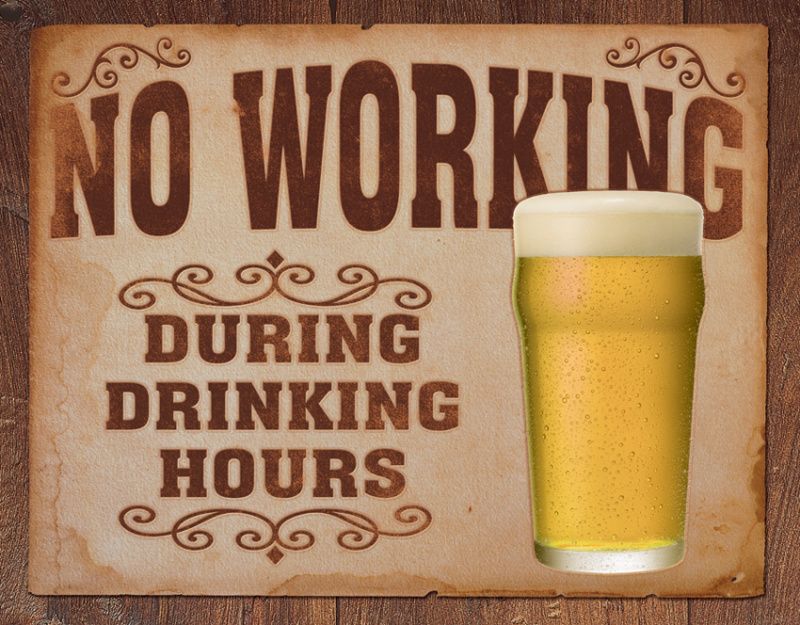 TIN SIGNS Retro plechová ceduľa No Working Drinking Hours (TSN1795)