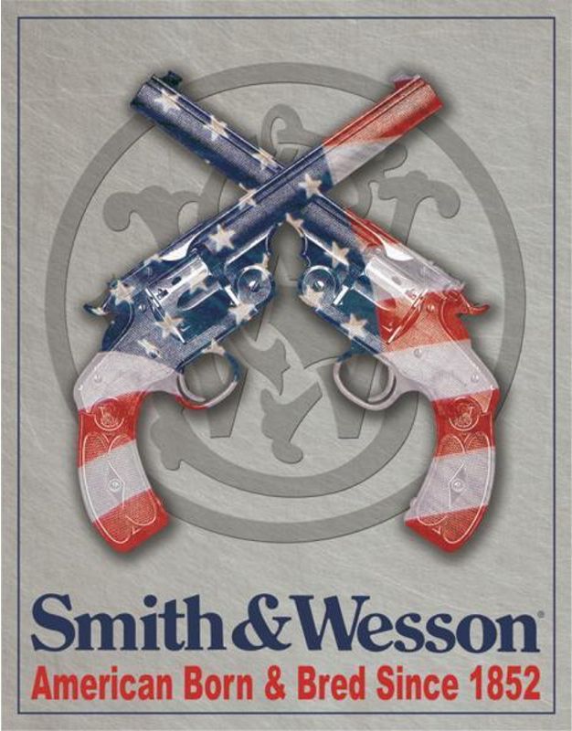 TIN SIGNS Retro plechová ceduľa Smith & Wesson American Born & Bred (TSN1465)
