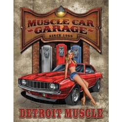 TIN SIGNS Retro plechová ceduľa Legends - Detroit Muscle Car Garage (TSN1568)