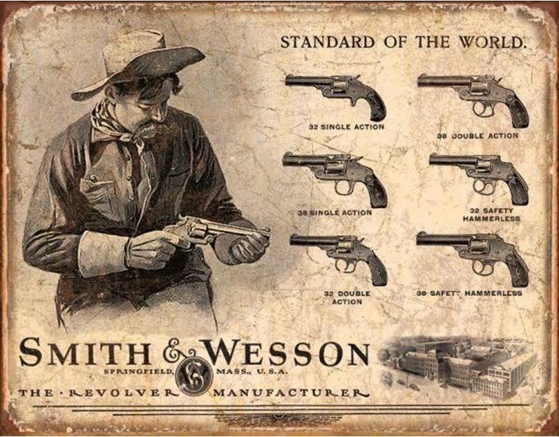 TIN SIGNS Retro plechová ceduľa Smith & Wesson Revolvers (TSN1743)