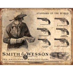 TIN SIGNS Retro plechová ceduľa Smith & Wesson Revolvers (TSN1743)