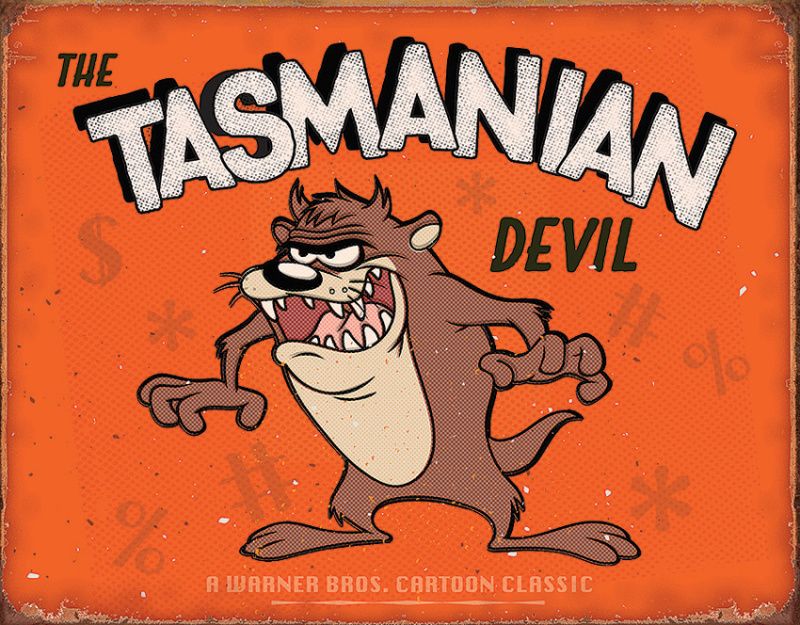TIN SIGNS Retro plechová ceduľa Tasmanian Devil (TSN2180)