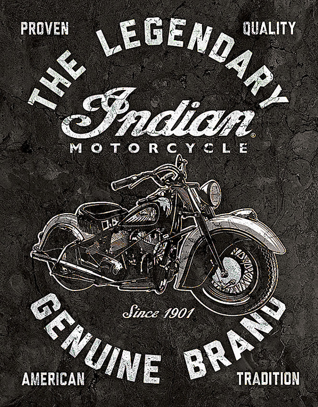 TIN SIGNS Retro plechová ceduľa Legendary Indian Motorcycle (TSN2300)