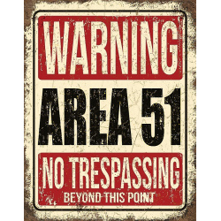 TIN SIGNS Retro plechová ceduľa Area 51 No Trespassing (TSN2375)