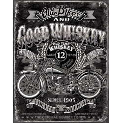 TIN SIGNS Retro plechová ceduľa Old Bikes Good Whiskey (TSN2458)