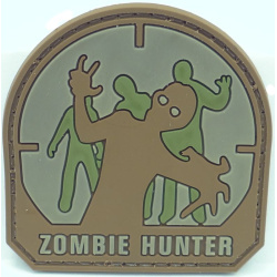 3D PVC Nášivka/Patch Zombie Hunter, 5*5cm - desert