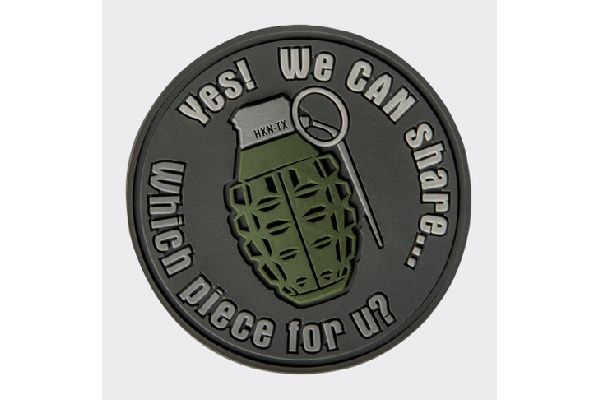 DIRECT ACTION 3D PVC Nášivka/Patch WE CAN SHARE Grenade - šedá (OD-GSH-RB-19)