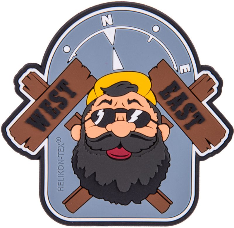 HELIKON 3D PVC Nášivka/Patch Beardman OUTBACK - šedá (OD-BMO-RB-19)