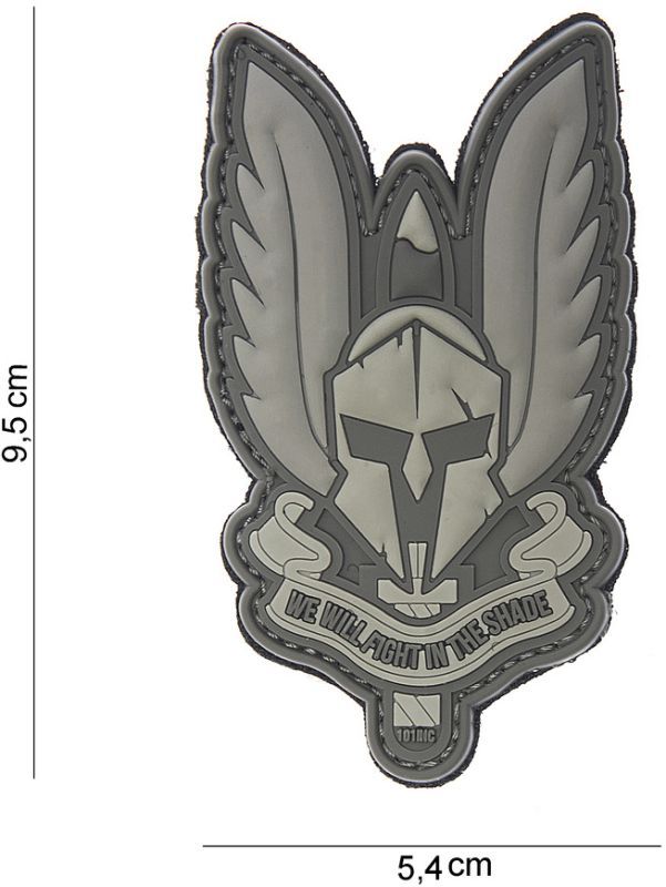 3D PVC Nášivka/Patch Spartan - šedá