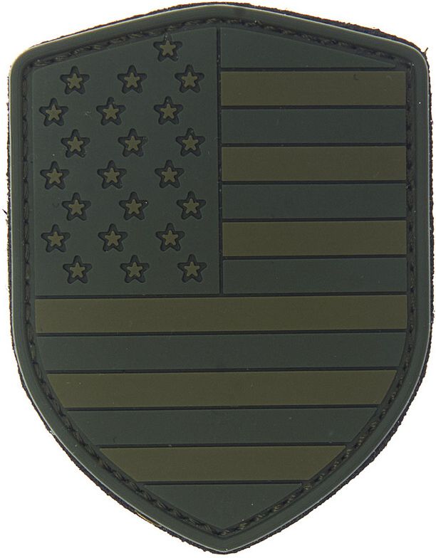 3D PVC Nášivka/Patch Shield USA - zelená