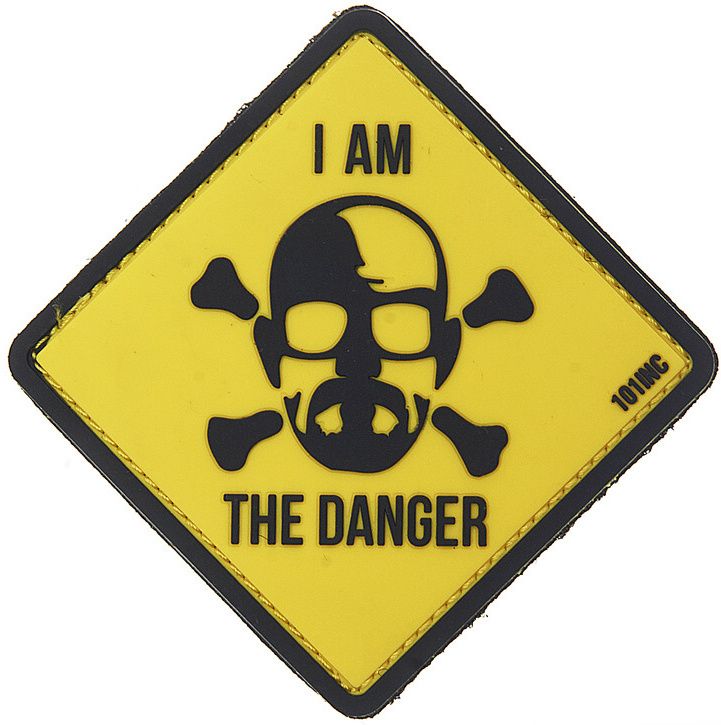 3D PVC Nášivka/Patch I am the danger - žltá