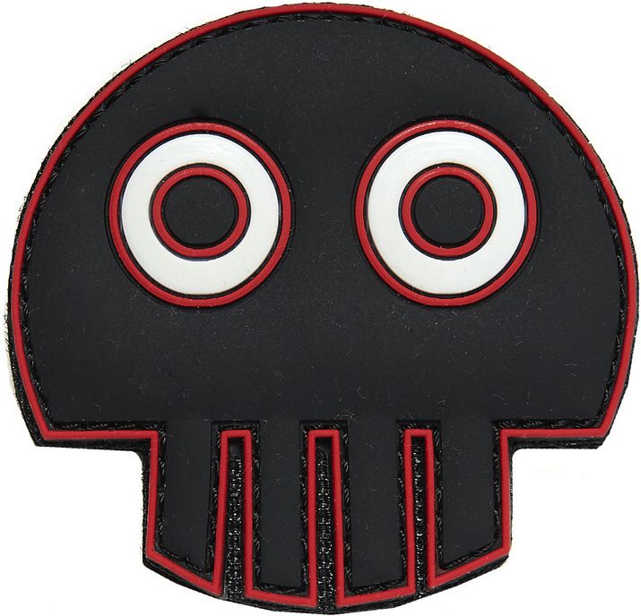 3D PVC Nášivka/Patch Big eye skull - čierna