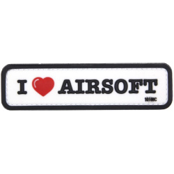 3D PVC Nášivka/Patch Nášivka I Love Airsoft - biela