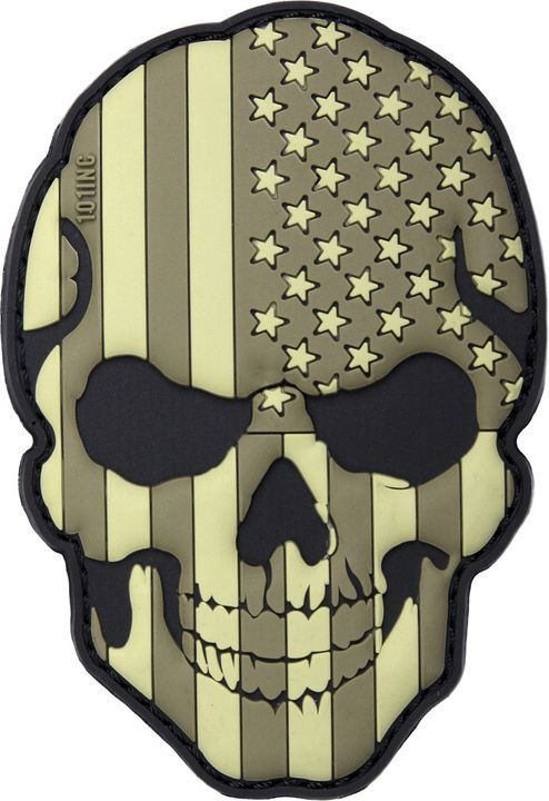 3D PVC Nášivka/Patch Nášivka Skull USA subdued