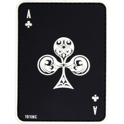 3D PVC Nášivka/Patch Ace of clubs - čierna