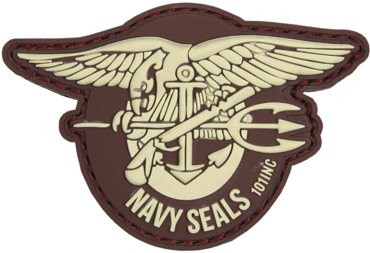 3D PVC Nášivka/Patch Navy seals eagle - hnedá