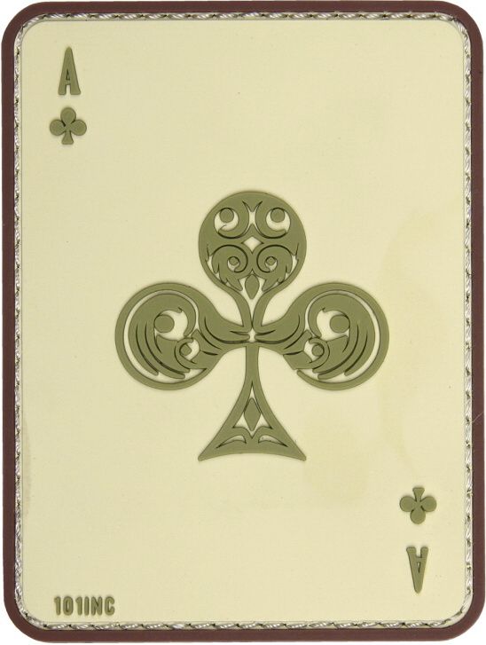 3D PVC Nášivka/Patch Ace of clubs - coyote