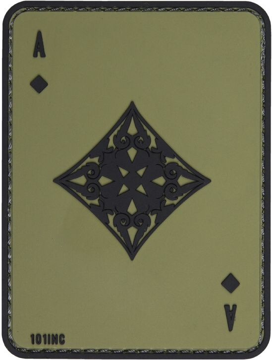 3D PVC Nášivka/Patch Ace of diamonds - zelená