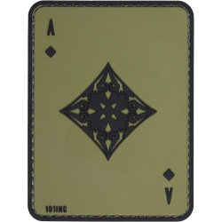 3D PVC Nášivka/Patch Ace of diamonds - zelená