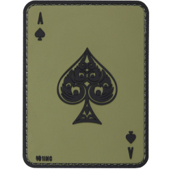 3D PVC Nášivka/Patch Ace of spades - zelená