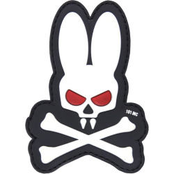 3D PVC Nášivka/Patch Skull bunny - biela