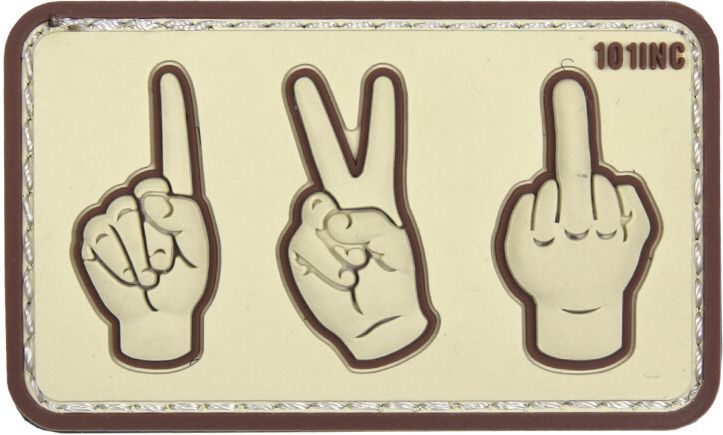 3D PVC Nášivka/Patch One, two, fuck you - coyote