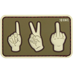 3D PVC Nášivka/Patch One, two, fuck you - zelená/hnedá