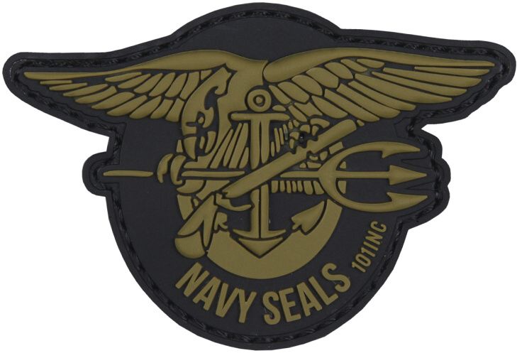 3D PVC Nášivka/Patch Navy seals eagle - zelená