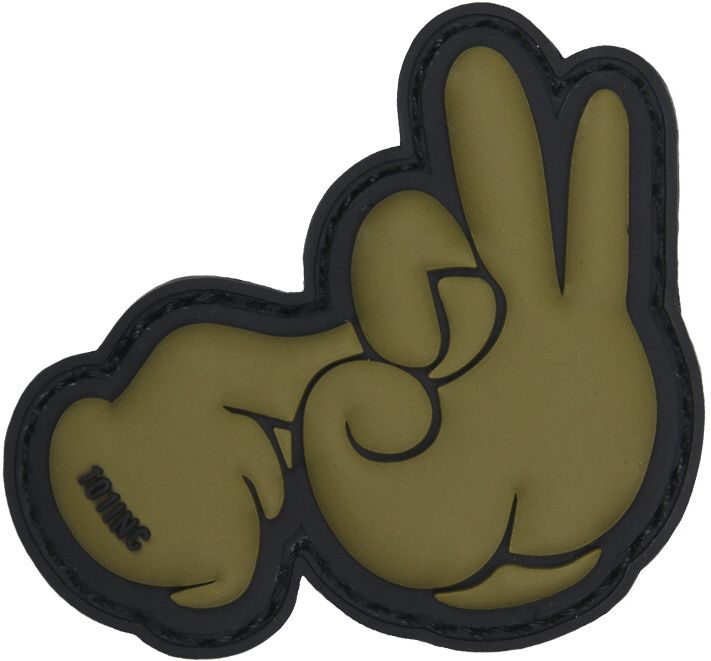 3D PVC Nášivka/Patch Fuck fingers - zelená