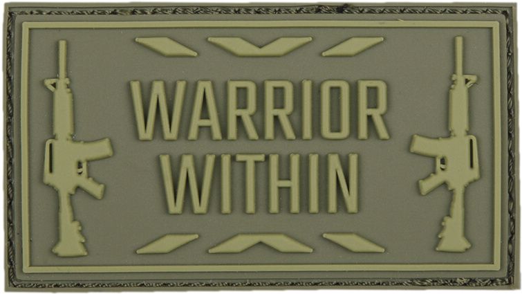 3D PVC Nášivka/Patch Warrior within - zelená