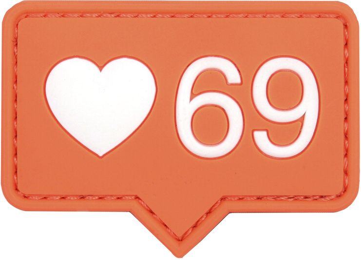 3D PVC Nášivka/Patch Love 69 - oranžová