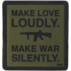 3D PVC Nášivka/Patch Make love loudly - zelená