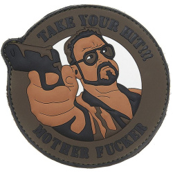 3D PVC Nášivka/Patch Take your hit - hnedá