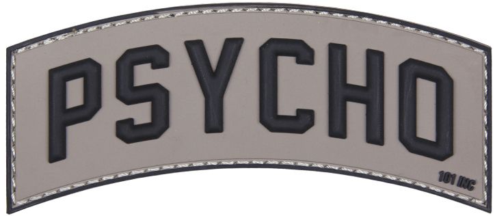 3D PVC Nášivka/Patch Psycho - šedá