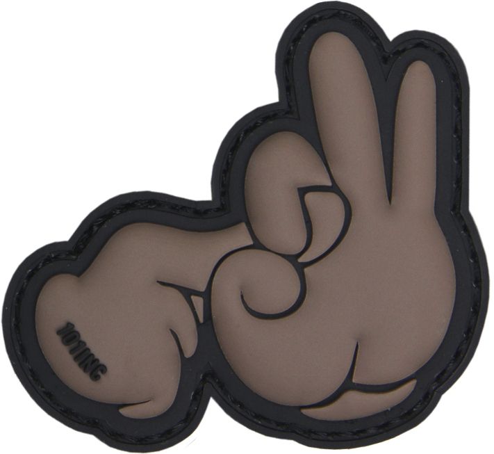 3D PVC Nášivka/Patch Fuck fingers - šedá