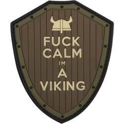 3D PVC Nášivka/Patch Fuck Calm - hnedá/zelená