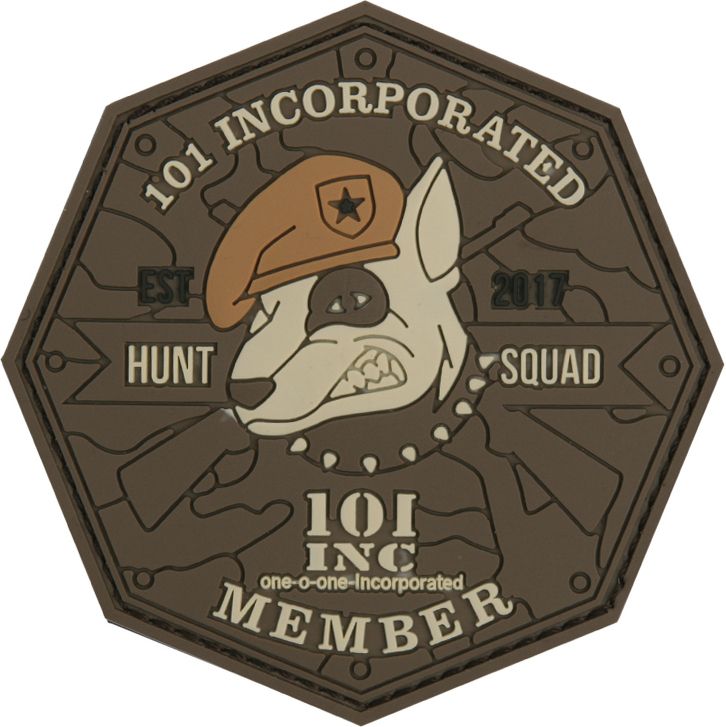 3D PVC Nášivka/Patch 101 INC Hunt Squad - hnedá