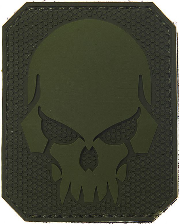 3D PVC Nášivka/Patch Pirate skull - zelená